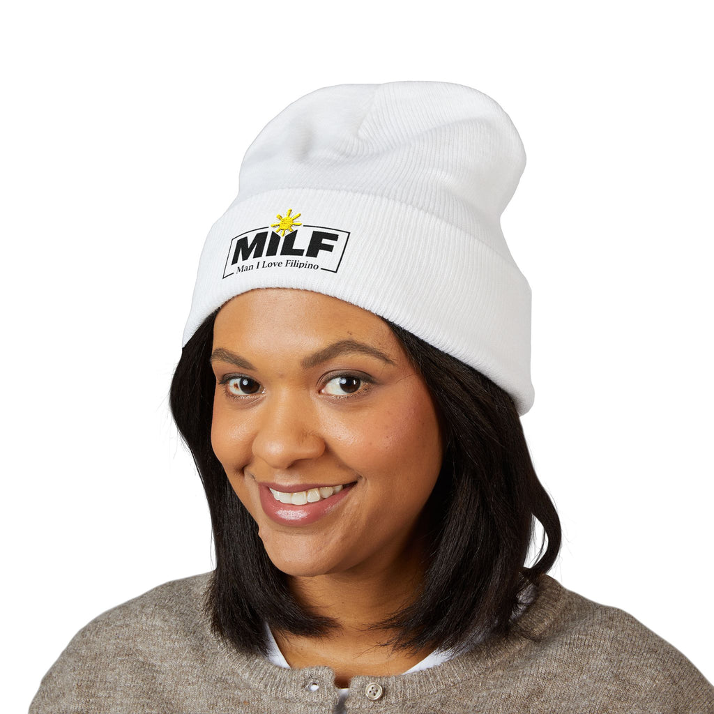 Filipino Dictionary-Style Embroidered Beanie — "Man I Love Filipino"