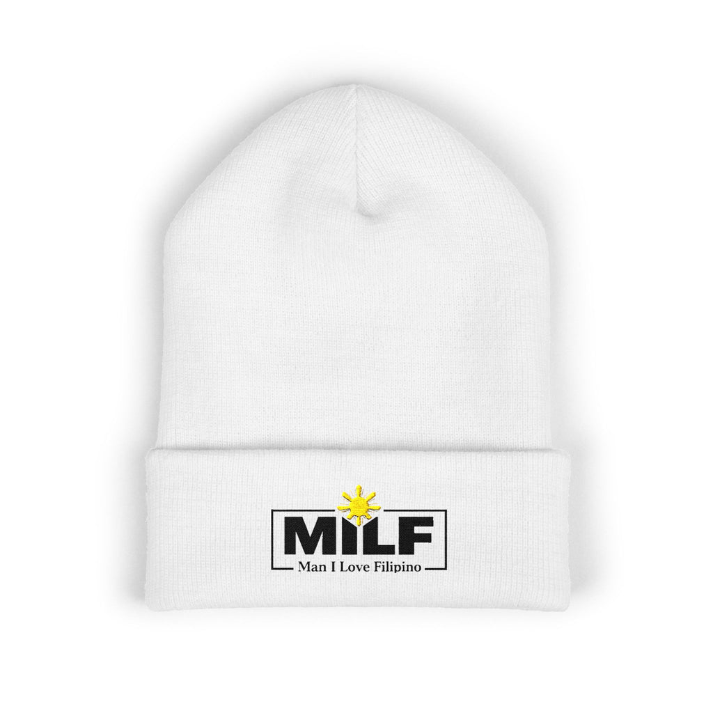Filipino Dictionary-Style Embroidered Beanie — "Man I Love Filipino"